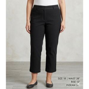 Neiman Marcus Pants Womens Plus 18 crop Side Zip Stretch Textured Black casual